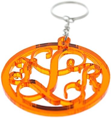 Personalized Monogram Keychain With Initials Acyrlic Laser Cut Custom Keychain