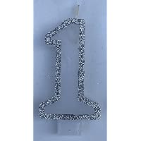 Wasiwax No (1) Birthday Candle - SILVER GLITTER - Browse our store and choose other numbers