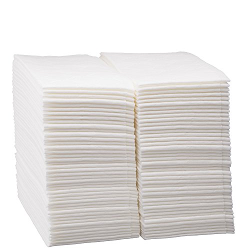 100 toallas de mano desechables de lino de lujo con tacto para invitados a granel, tela suave y absorbente como servilleta de papel para baño, cocina, bodas, fiestas, cenas o eventos, color blanco by edaydeal