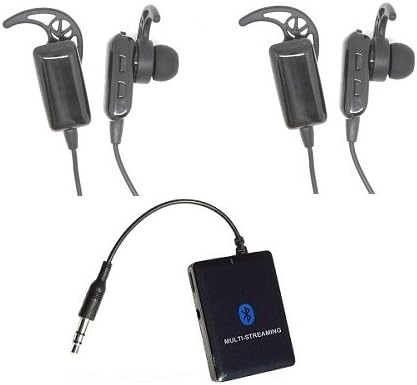 KOKKIA A10m_plus_2i10sTwins: Multi-Stream A10m 3.5mm Universal Bluetooth Stereo Transmitter PLUS 2 Tiny i10sTwin EDR Bluetooth Stereo Headsets (Music and Voice). The ultimate stereo Bluetooth experience for you and your partner/family together - indoors and outdoors, leisure or sports.