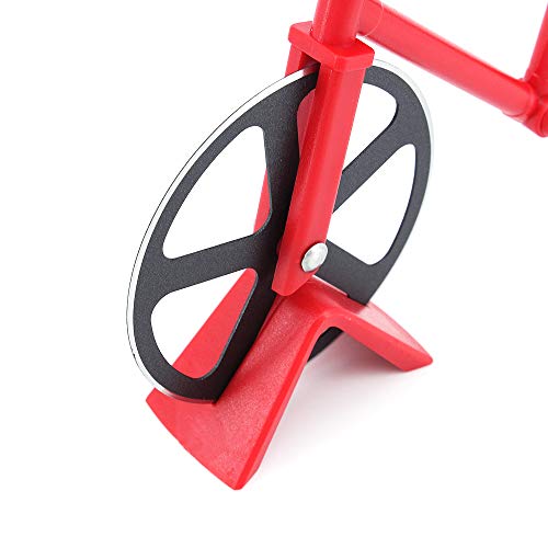ShawFly Fiets Pizza Cutter RVS Roller Pizza Cutter, met Scherp Blade, Creatieve Keuken Gereedschap (rood) - Afbeelding 7