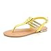DREAM PAIRS ESTELLE Women's Casual Strappy RhinestonesThong Buckle Strap Gladiator Flat Sandals