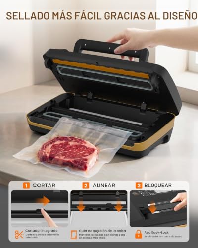 AbleMark Professional Household Vacuum Sealer 95 kPa, 18 in 1 Food Vacuum Packaging Machine, Double Seal Vacuum Sealer, Integrated Cutter, Dry/Wet, Sous Vide