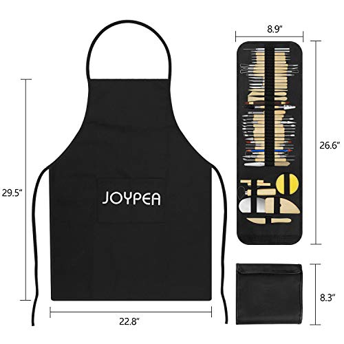 Pottery and Clay Sculpting Tools Double Sided Tool Set Sturdy Toolkit 42 Pcs for Polymer Clay Tools for Carving and Chipping Sculpting Tool Set for Beginner Carrying Case Artist Apron Cloth