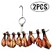 TIHOOD 2PCS Stainless Steel Chicken Wings and Leg Smocking Hanger Meat Hooks Bacon Shop Hook BBQ Grill Hanger Cooking Tools Accessories