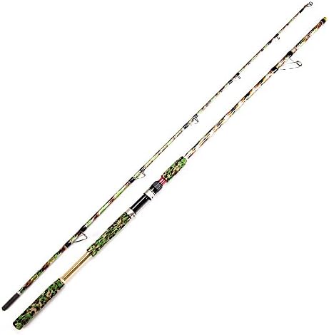 Robson Spinning Fishing Rod Carbon Fiber Travel Jigging Rods with Case for Bass 2-Piece Lightweight Extra Heavy Portable Fishing Pole Camouflage Design Salt/Fresh Water