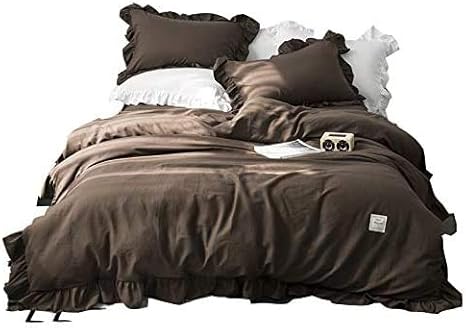 Amazon Iminoaru アンティーク風 掛け布団カバー 寝具カバー4点セット 布団カバー ベッドスカート 枕カバー2枚 フリル付き 無地 ホワイト グレー 2色 寝具カバーセット オンライン通販