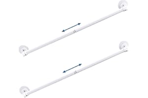Magnetic Curtain Rod for Metal Door 16"-28", Magnet Cafe Curtain Rod For Small Window No Drill Rods Magnetic Sash Rods, White