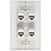 Buyer's Point Cat6 Female-to-Female Wall Plate | UL Listed, 4 Ports with an Easy Install Low Voltage Mounting Bracket, Perfect for High Speed Data Connection at Work or Home (White) — 1 Pack