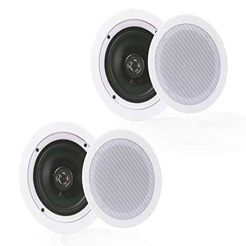 Pyle Pair 5.25″ Flush Mount in-Wall in-Ceiling 2-Way Home Speaker System Spring Loaded Quick Connections Dual Polypropylene Cone Polymer Tweeter Stereo Sound 150 Watts (PDIC1651RD)