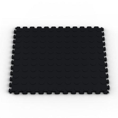 Norsk NSMPRC6BLK Raised Coin Multi-Purpose PVC Flooring, Black, 6-Pack