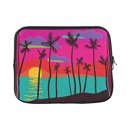 Design Custom Oceans Beach Palm Trees Sunset Sleeve Soft Laptop Case Bag Pouch Skin for Air 11"(2 Sides)