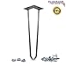 16 Inch Hairpin Legs 1/2 Inch Thick Heave Duty - RAW Steel - Leg Protectors, Screws - Set of 4 - Metal Legs - Coffee Table Legs – Desk Legs - Furniture Legs - Mid Century Modern by Homeland Hardware