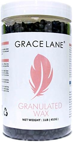 Hard Wax Beans by Grace Lane | Hair Removal Hot Paraffin Waxing 1 Pound (Black)