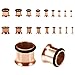 BodyJ4You 18PC Ear Stretching Kit Tunnels - 14G-00G Beginner Gauges - Single Flare Flesh Saddle Expanders - Hypoallergenic Rose Goldtone Steel - Women Men Unisex