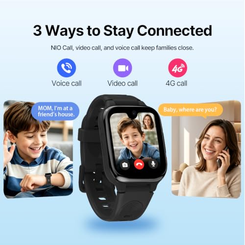 LAGENIO K9 Smart Watch for Kids with GPS Tracker, AI Assistant & Voice Call,1.78" AMOLED, 4G Smartwatch With SOS, Parental Controls, School Mode, IP68 Waterproof for Teens Ages 6 and Up