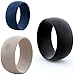 FIDELIS nv Silicone Wedding Ring Band 3 Rings Pack Premium Wedding Bands Engagement Active Men,Women,Athletes Comfortable Fit & Skin Safe Silicone Jewelry Rings (Gray Black Graphite, 9-10)