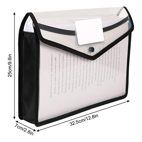 Plastic-File-Folder-Poly-Pockets-Envelope-Expanding-File-Wallet-A4Letter-Size-6-Pack-Large-Document-Folder-with-Button-ClosureWaterproof-Transparent-Premium-Accordion-File-Pouch-for-School-Office