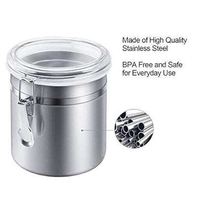 Buy 4 Piece Stainless Steel Airtight Canister Set Enloy Food Storage Container For Kitchen Counter Tea Sugar Coffee Caddy Flour Canister With Clear Acrylic Lid N Locking Clamp Up To 65 Oz Online