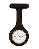 Censi Black Silicone Nurse FOB Watch Tunic Brooch Date on the Dial Analog Japanese Quartz Movement