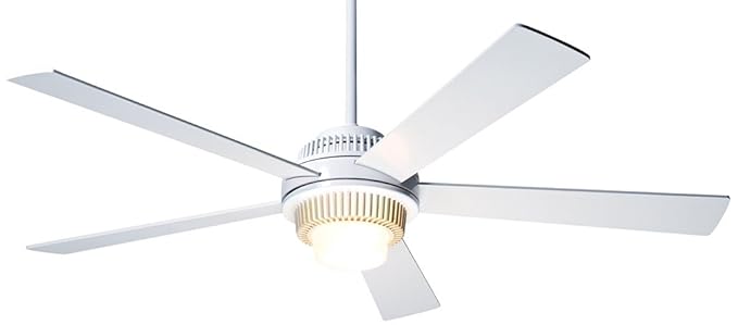 52 Modern Fan Solus Gloss White Lighted Ceiling Fan Amazon Com