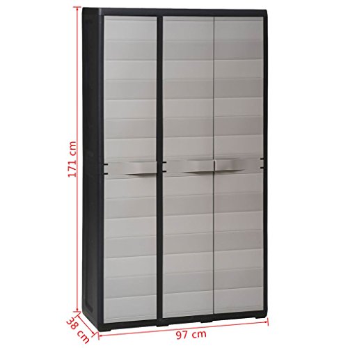 Tidyard Gartenschrank Kunststoff Wasserdicht Besenschrank Putzschrank Kunststoffschrank Terrassenschrank Allzweckschrank… – Bild 4