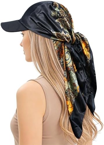 Women's Bandana Baseball Cap with Headscarf Lace Trim Baseball Sun