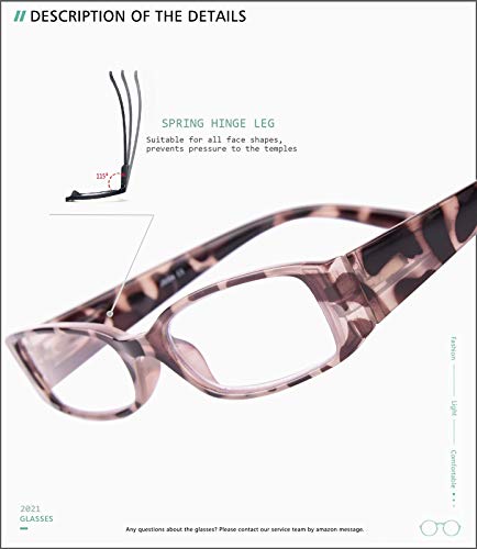 URLAUB 3 Pack Blue Light Blocking Reading Glasses, Anti Glare Computer Readers +1.25 for Women Men, Ladies Magnification Eyeglasses