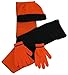 N'Ice Caps Kids Reversible Knitted Hat/Scarf/Magic Stretch Glove Accessory Set (7-10 Years, Black/Neon Orange)