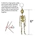Kicko 6 Inch Skeleton Keychain - 12-Pack Mini Backpack Hook - Keyring for Bag and Belt Loop Accessory, Halloween Decor, Arts and Crafts, Educational Tool, Party Favors