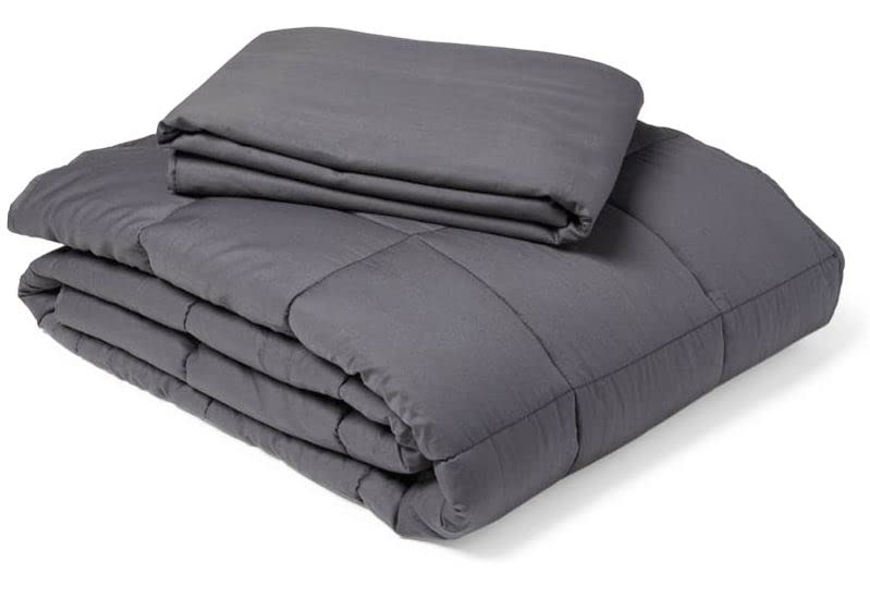 Medline Adult Weighted Blanket and Duvet Cover with Premium Glass Beads, Blanke…