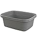Begale 16 Quart Rectangular Plastic Wash Basins, 4-Pack Dish Pan, Gray