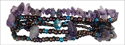 Enchanted Imports Funky 6 Strand Beaded Bracelet with Double Magnetic Clasp, Handmade in Guatemala (Desert Sunset)