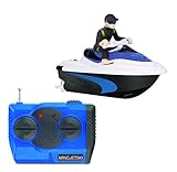 RC Nano Jetski Toy Micro Remote Control Battery Operated Watercraft Wireless Precision 4-Button Twin Prop Control 50 Foot Range (Colors Vary)