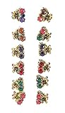 Yeshan Set of 12 Pcs Fruit Design No-slip Hair Grip Metal Mini Jaw Clip, Rhinestone and Crystal Claw Hair Clip