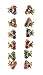Yeshan Set of 12 Pcs Fruit Design No-slip Hair Grip Metal Mini Jaw Clip, Rhinestone and Crystal Claw Hair Clip