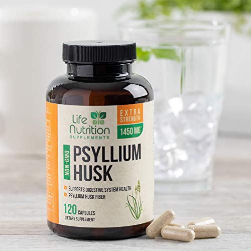 Psyllium Husk Capsules 1450mg Premium Psyllium Fiber Supplement Made in USA Natural