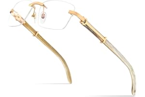 HEPIDEM 100% Really Buffalo Horn Handmade Glasses Frame Square Rimless Luxury Buffs Eyeglasses