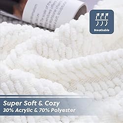 Bedsure Throw Blanket for Couch – Cream White