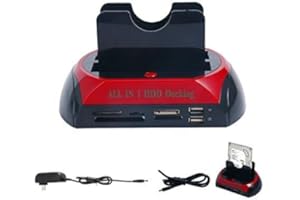 Dual Slots USB 2.0 to SATA IDE HDD Docking Station with Card Reader for 2.5 3.5 Inch IDE SATA Hard Drive (Not Support The WD 