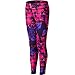 New Balance Girls' Big Fashion Performance Tights, Pink/Abs Brush, 10/12