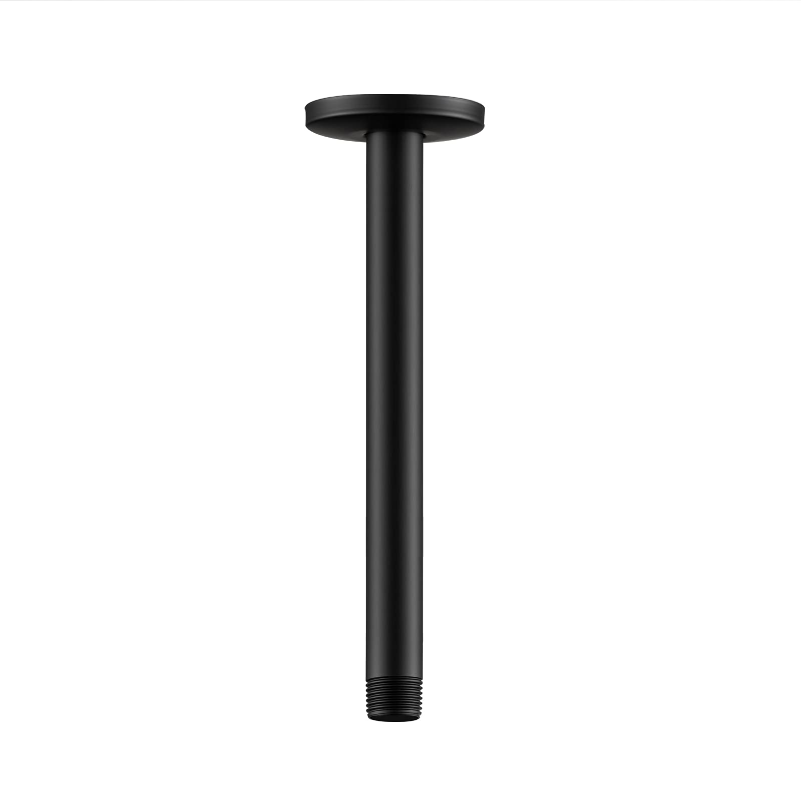 Photo 1 of OFFO Shower Arm with Flange 10 in Ceiling Mount Replacement Rain Shower Head Straight Arm Ceiling-Mounted For Fixed Shower Head & High Pressure Rain Matte Black