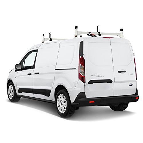 Aluminum H1 Low Profile 2 Bar Ladder Roof Rack for a Transit Connect 2014-Newer White - Thumbnail 2