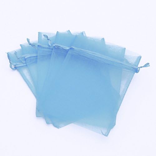 100 pcs 5x7" (13x18cm) Organza Bags Wedding Favor Bags Party Gift Bags Candy Bag Jewelry Pouch Drawstring Bag (Light Blue - FB069)