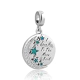 CharmsStory Blue Green I Love You To The Moon And Back Charm Clear Wihte Crystal New Jewelry Sale Cheap Beads Fit Pandora Bracelet