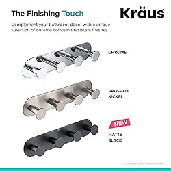 Kraus Elie Bathroom Robe and Towel Hook Rack with 4