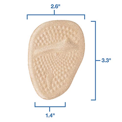ZenToes Ball of Foot Cushions Pack of 4 Fabric Covered Gel Inserts for High Heels Metatarsal