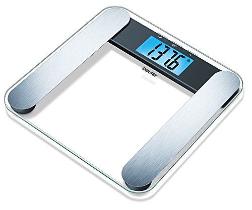 Beurer Glass Body Analysis Scale, Measures Weight, Fat, Water and Muscle Percentages, BF220