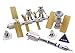 Amazing Quality Space Explorer Toy Set - 2 Astronauts, 2 Space Rovers, 1 Rocket Ship, 2 Hi-Tech Satellites, Safety Signs, and Traffic Cones. Perfect Space Toys for Boys and Girls