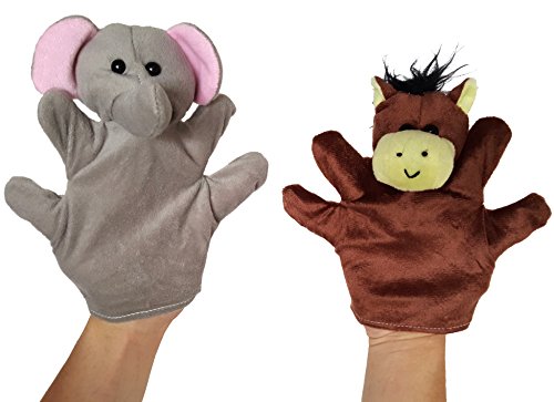 Dondor Velour Animal Finger Puppets, Soft Animal Hand Puppets For Children (2 PACK)